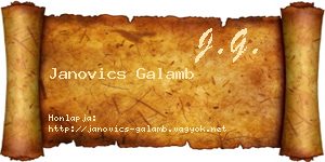 Janovics Galamb névjegykártya